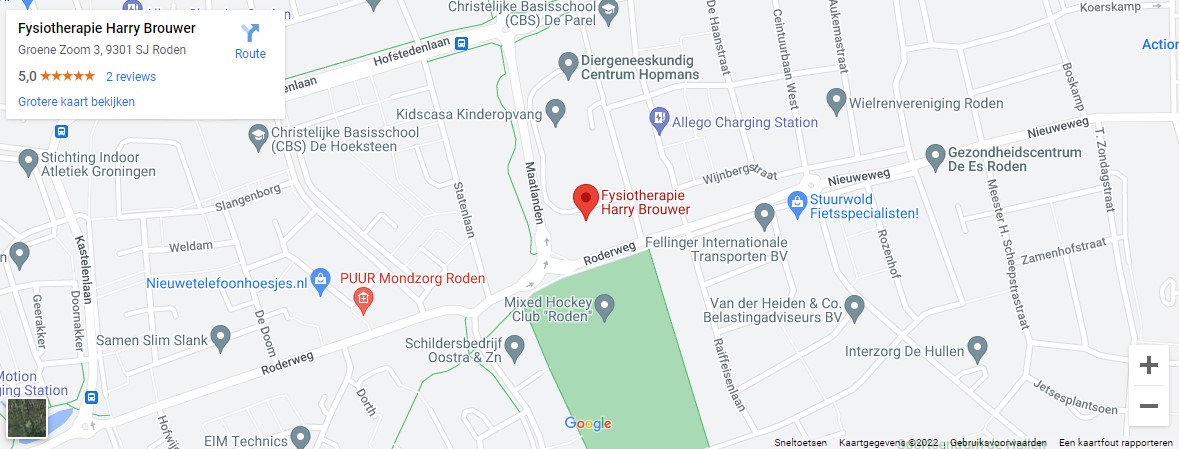 Locatie van Fysiotherapie Harry Brouwer